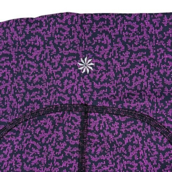 Athleta Ultimate Stash Pocket Textured 7/8 Tight Legging Size XS Black Purple - Picture 6 of 6